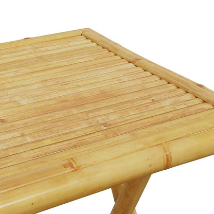 Bistro Set Dark Grey, Natural Bamboo Bamboo, Polyester Compact
