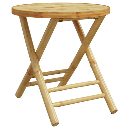 Bistro Set Cream White Bamboo, Fabric (100% polyester) 3 Piece Set