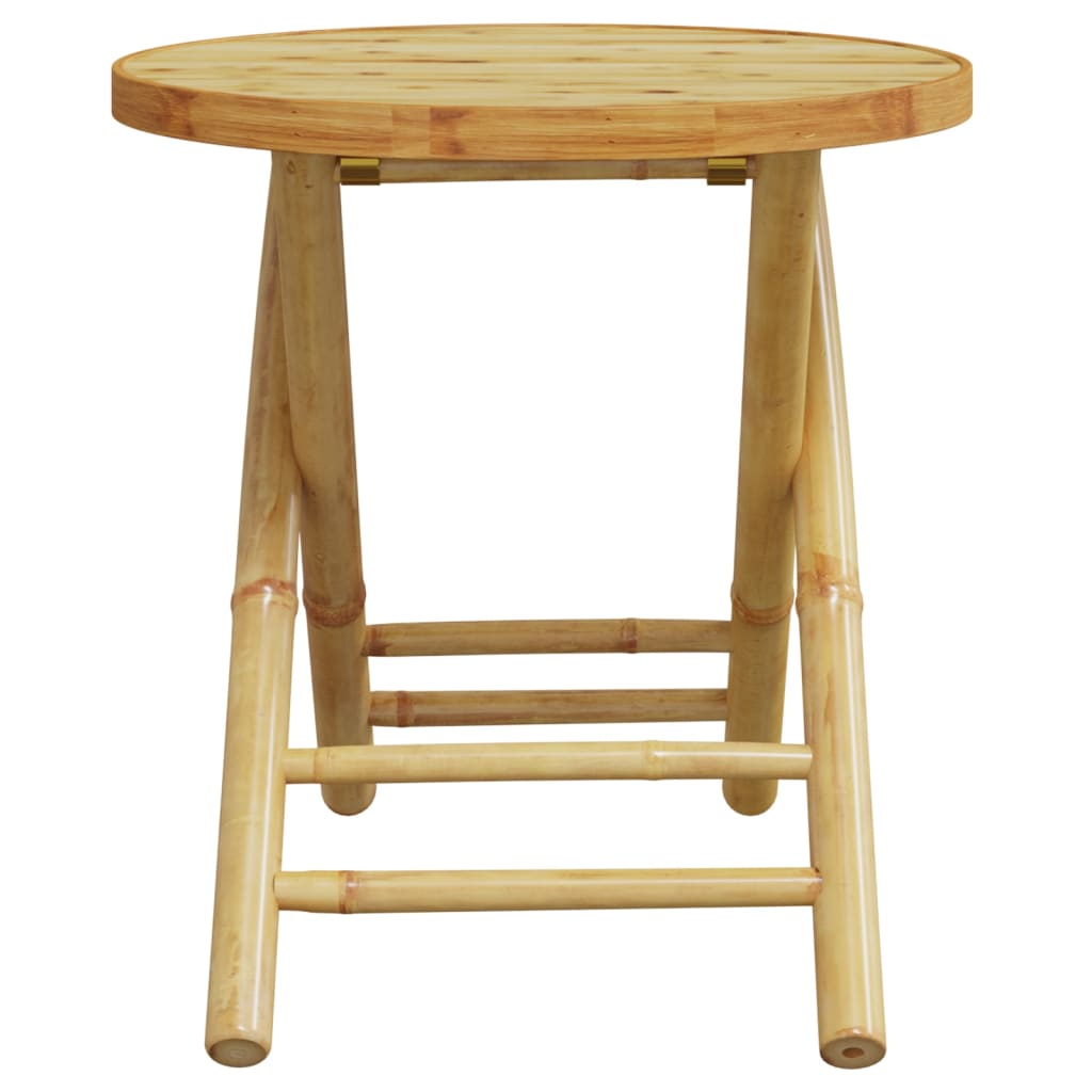 Bistro Set Cream White Bamboo, Fabric (100% polyester) 3 Piece Set