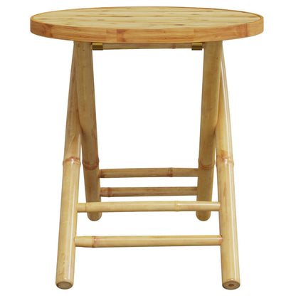 Bistro Set Cream White Bamboo, Fabric (100% polyester) 3 Piece Set