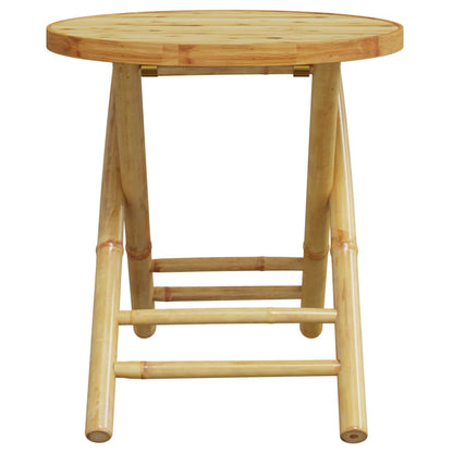 Bistro Set Dark Grey, Natural Brown Bamboo, Polyester Small