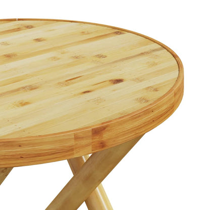 Bistro Set Dark Grey, Natural Brown Bamboo, Polyester Small