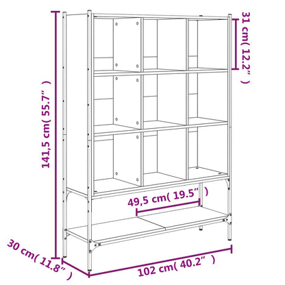 Bookcase Black Engineered wood, steel Medium Bookcase