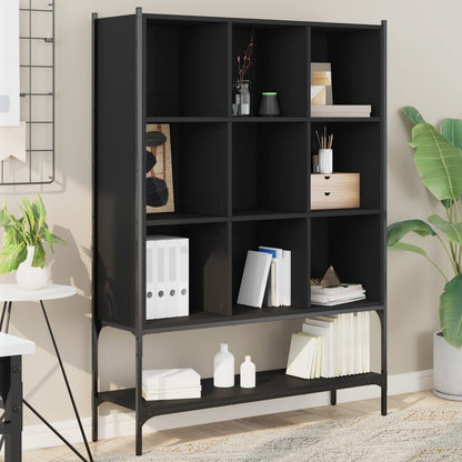 Bookcase Black Engineered wood, steel Medium Bookcase