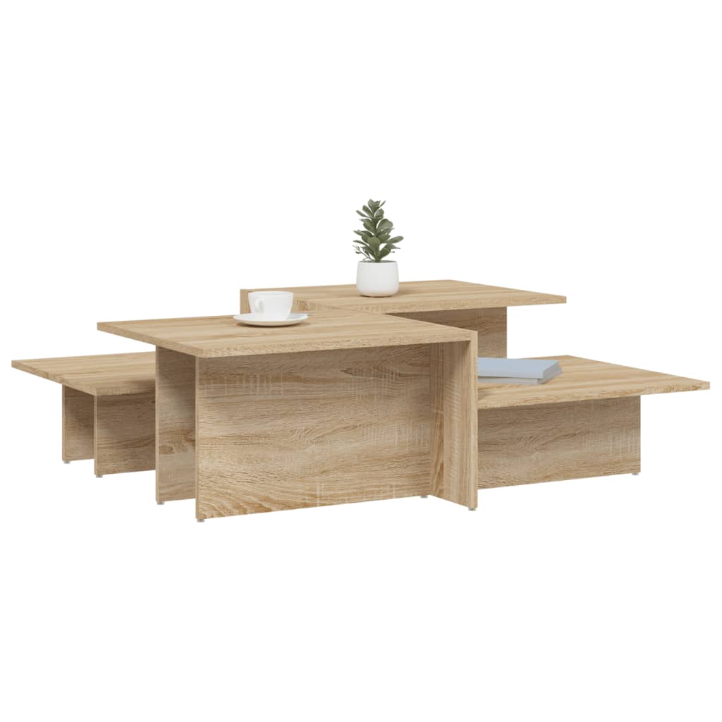 Coffee Table Set of 2 Sonoma oak Engineered wood Medium Durable