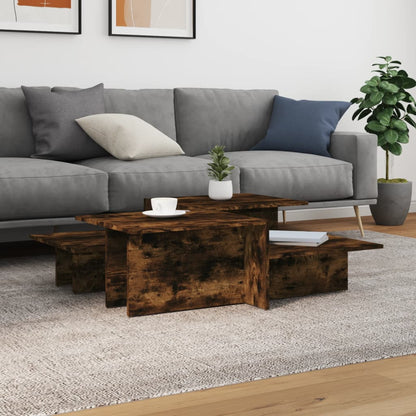 Coffee Table Set of 2 Smoked oak Engineered wood Medium Durable