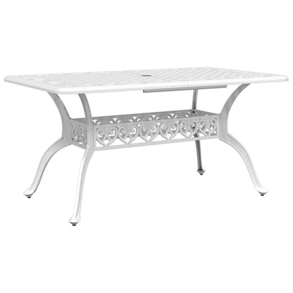 Garden Dining Set White Cast aluminum 5 Piece Set