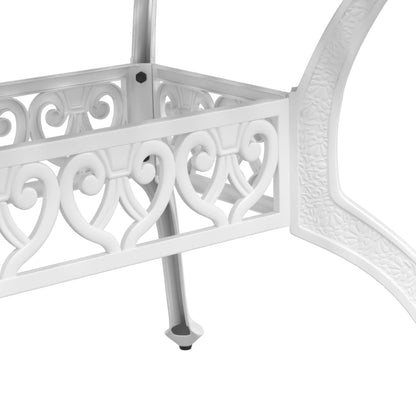 Garden Dining Set White Cast aluminum 5 Piece Set