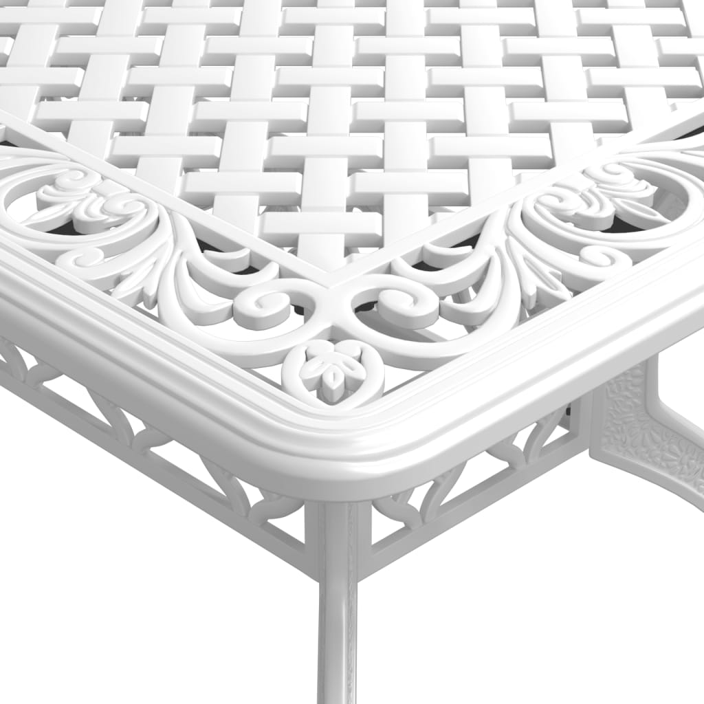 Garden Dining Set White Cast aluminum 5 Piece Set
