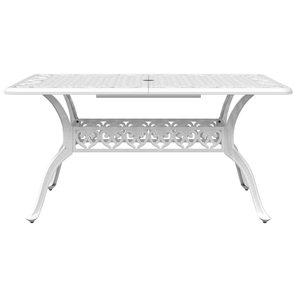 Garden Dining Set White Cast aluminum Medium Seats Many