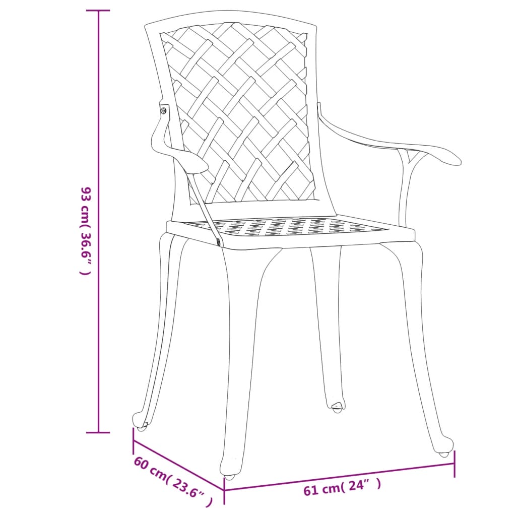 Garden Chair Bronze Cast Aluminum Medium Durable Garden Chair