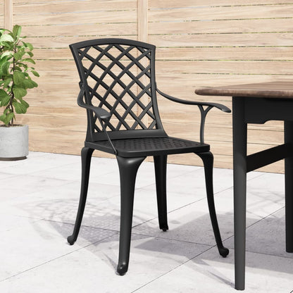 Garden Chair Black Cast aluminum Medium Durable Garden Chair