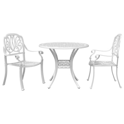 Bistro Set White Cast Aluminum Standard Durable Bistro Set