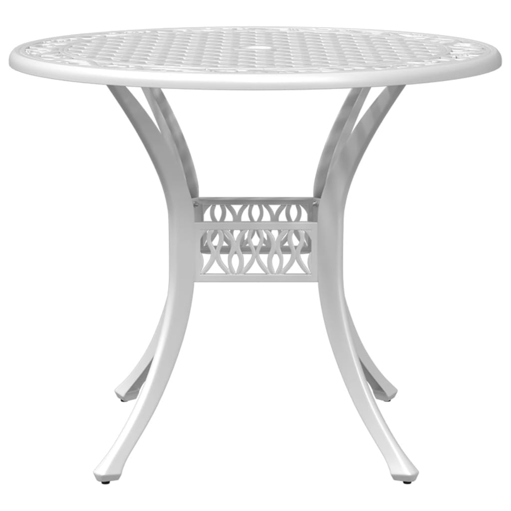 Bistro Set White Cast Aluminum Standard Durable Bistro Set