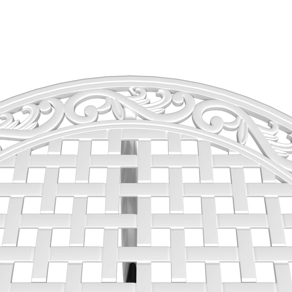 Bistro Set White Cast Aluminum Standard Durable Bistro Set