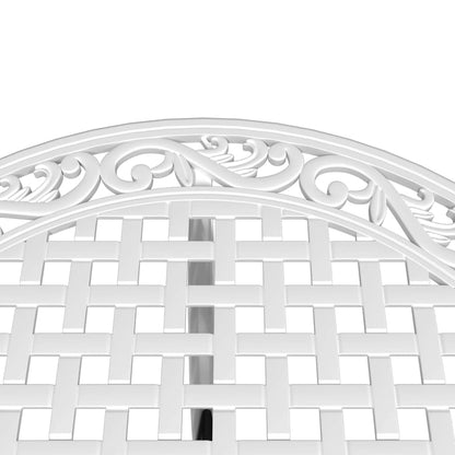 Bistro Set White Cast Aluminum Standard Durable Bistro Set
