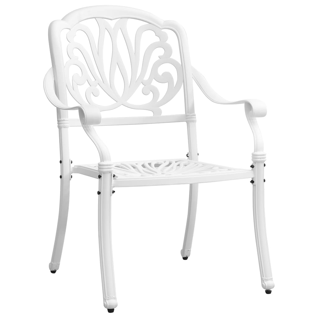 Bistro Set White Cast Aluminum Standard Durable Bistro Set