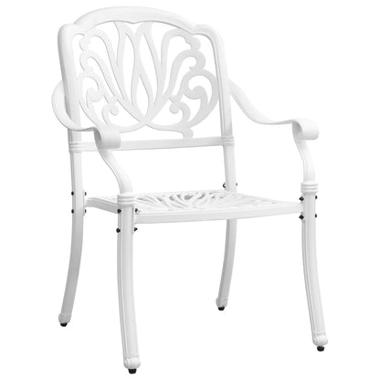 Bistro Set White Cast Aluminum Standard Durable Bistro Set