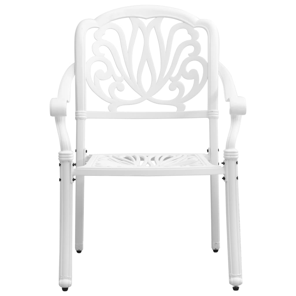 Bistro Set White Cast Aluminum Standard Durable Bistro Set