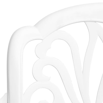 Bistro Set White Cast Aluminum Standard Durable Bistro Set