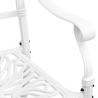 Bistro Set White Cast Aluminum Standard Durable Bistro Set