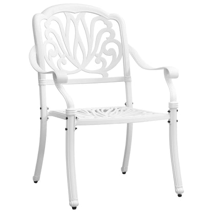 Garden Dining Set White Cast Aluminum Medium Durable