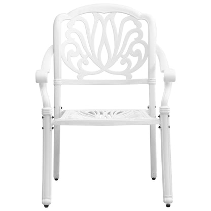 Garden Dining Set White Cast Aluminum Medium Durable