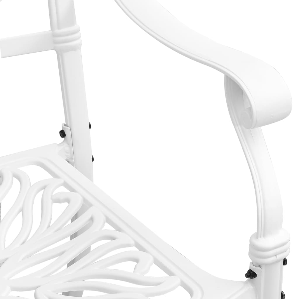 Garden Dining Set White Cast Aluminum Medium Durable