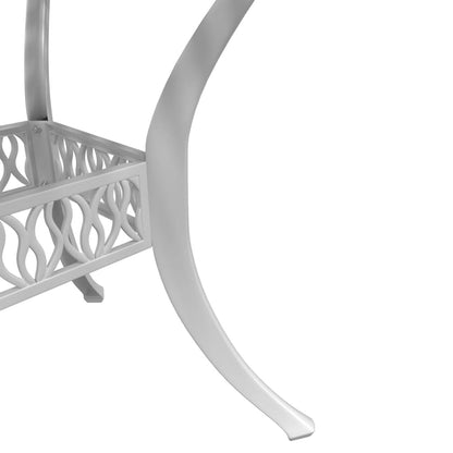 Bistro Set White Cast Aluminum Medium Durable Bistro Set