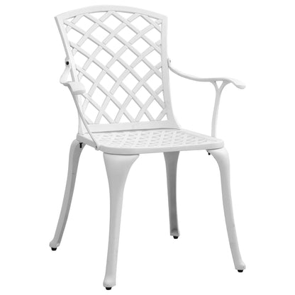 Bistro Set White Cast Aluminum Medium Durable Bistro Set