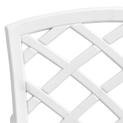 Bistro Set White Cast Aluminum Medium Durable Bistro Set