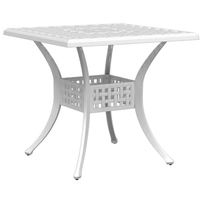 Bistro Set White Cast Aluminum Compact Durable Bistro Set