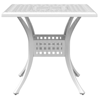 Bistro Set White Cast Aluminum Compact Durable Bistro Set