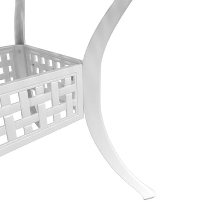 Garden Dining Set White Cast Aluminum Medium Durable