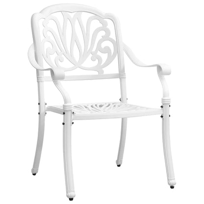 Garden Dining Set White Cast Aluminum Medium Durable