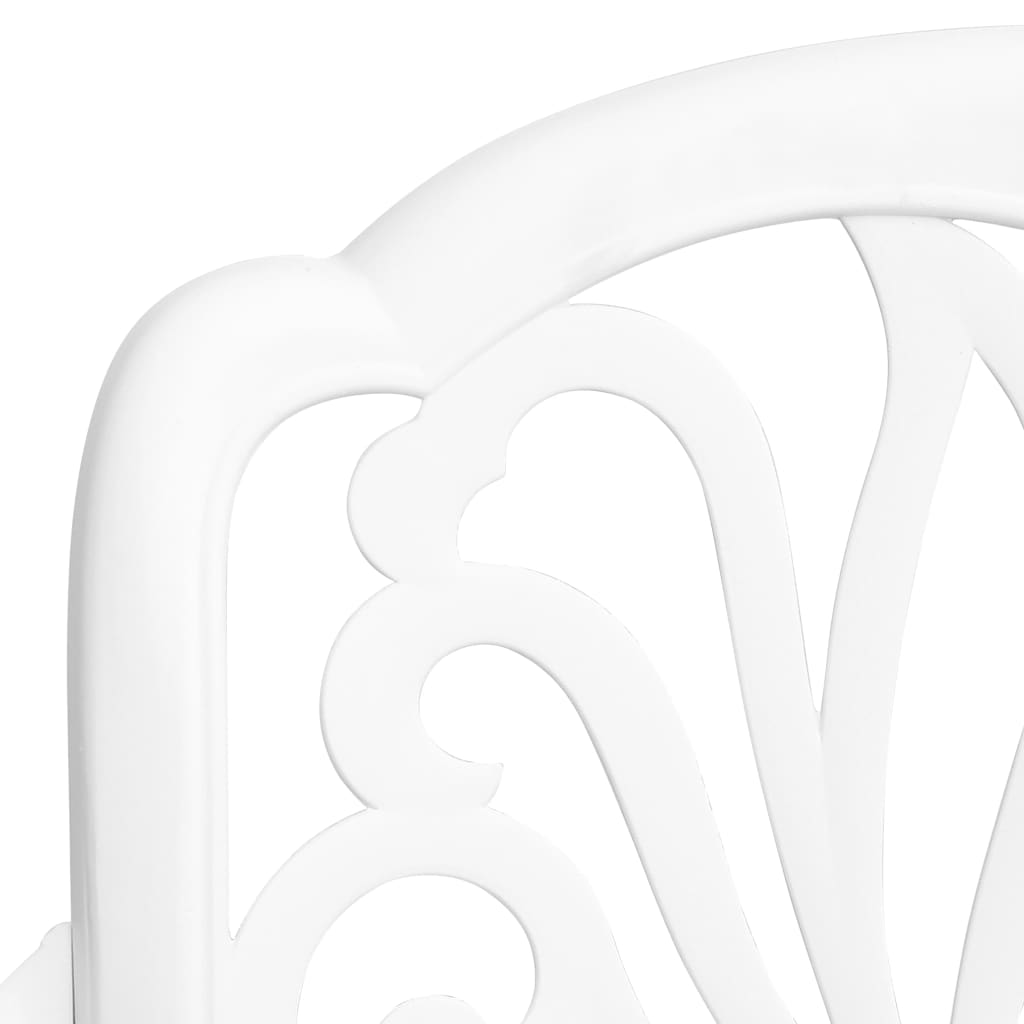 Garden Dining Set White Cast Aluminum Medium Durable