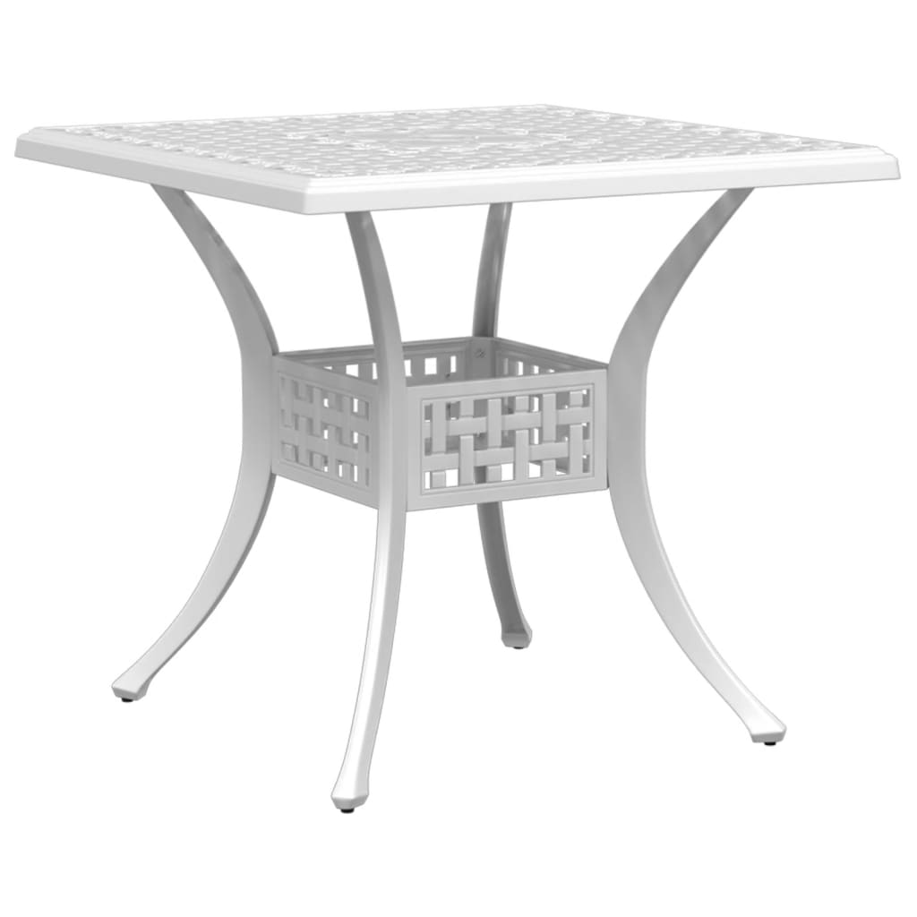 Garden Dining Set White Cast Aluminum 5 Piece Set Durable
