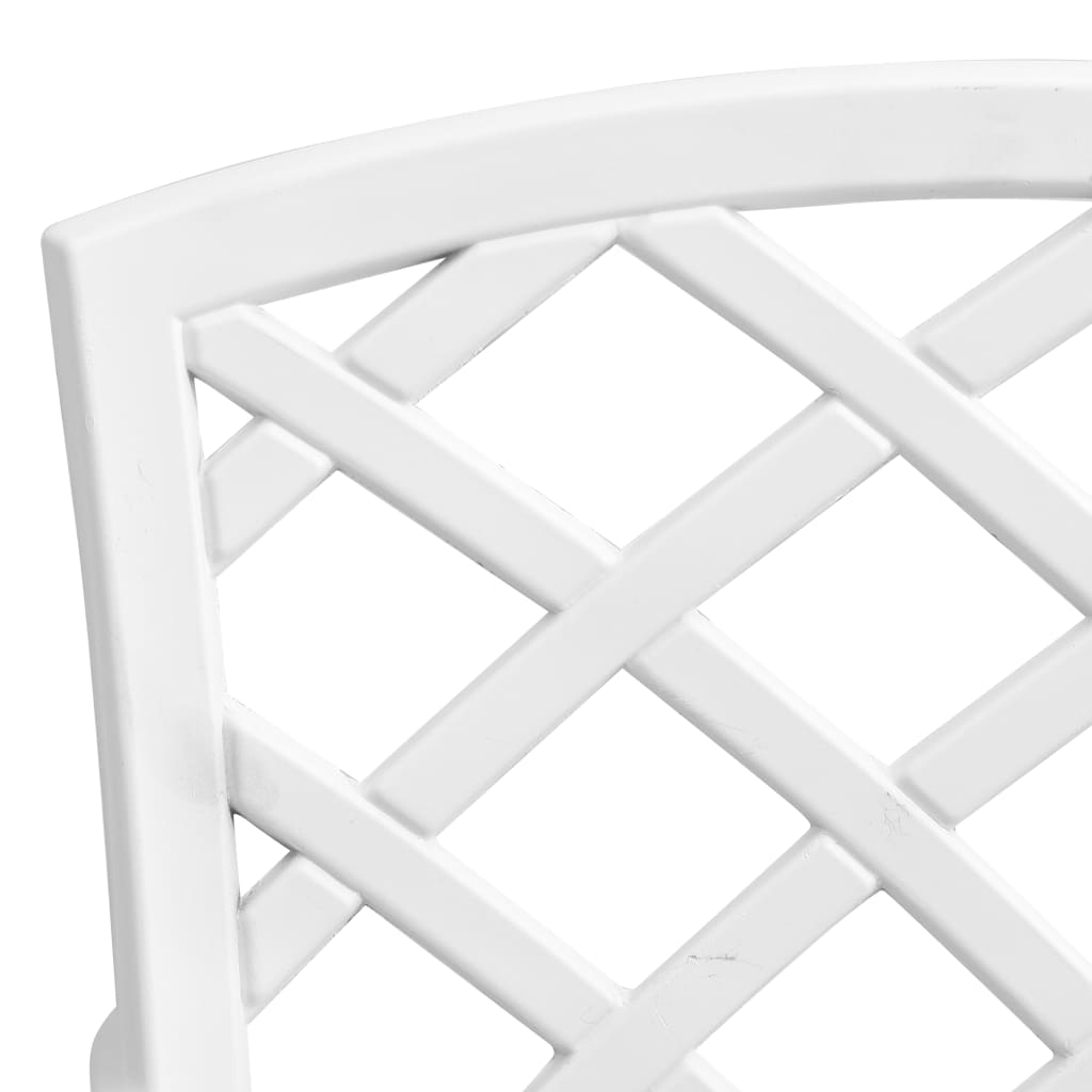 Garden Dining Set White Cast Aluminum 5 Piece Set Durable