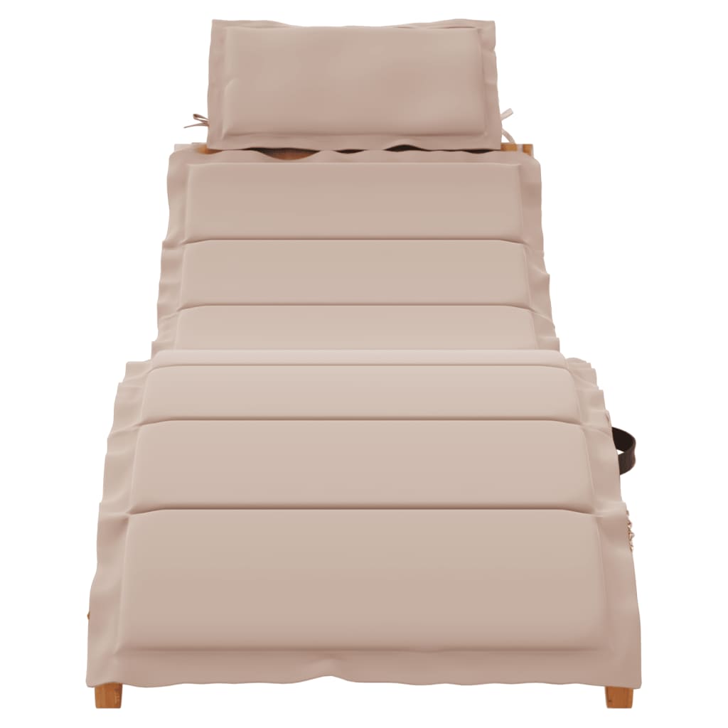 Sunlounger Set of 2 Taupe Solid acacia wood Extra Long Foldable