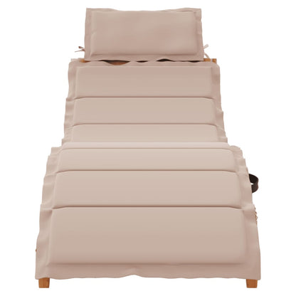 Sunlounger Set of 2 Taupe Solid acacia wood Extra Long Foldable