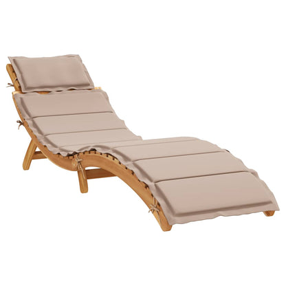 Sunlounger Set of 2 Taupe Solid acacia wood Extra Long Foldable