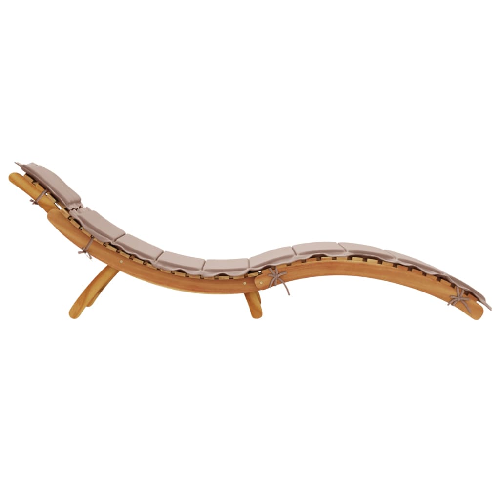 Sunlounger Set of 2 Taupe Solid acacia wood Extra Long Foldable