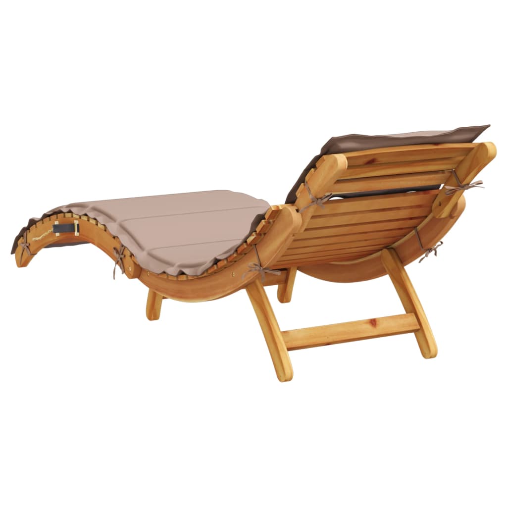 Sunlounger Set of 2 Taupe Solid acacia wood Extra Long Foldable