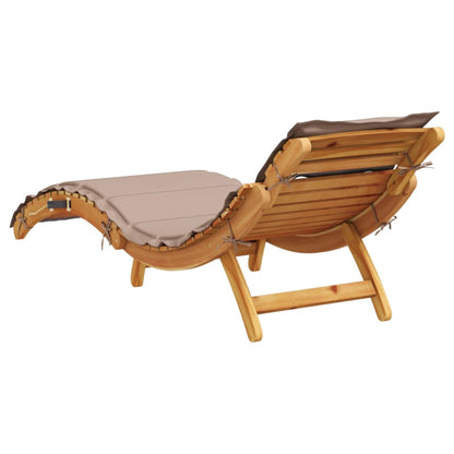 Sunlounger Set of 2 Taupe Solid acacia wood Extra Long Foldable