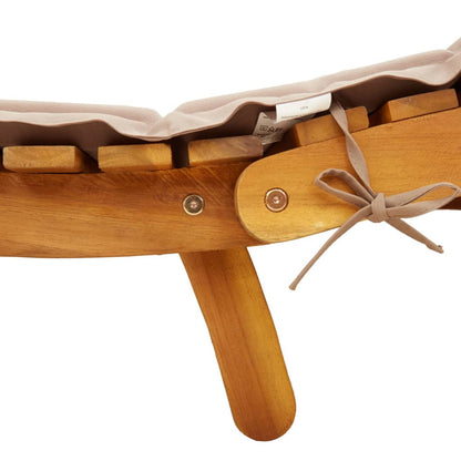 Sunlounger Set of 2 Taupe Solid acacia wood Extra Long Foldable