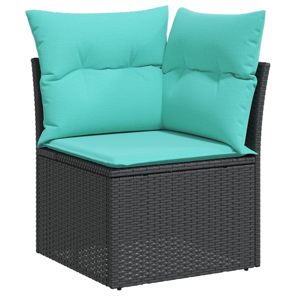 Patio Sofa Set Black PE rattan 7 Piece Modular Patio Sofa Set