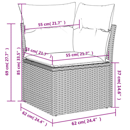 Patio Sofa Set Black PE rattan 7 Piece Modular Patio Sofa Set