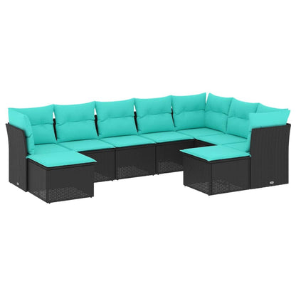 Garden Sofa Set Black, Blue