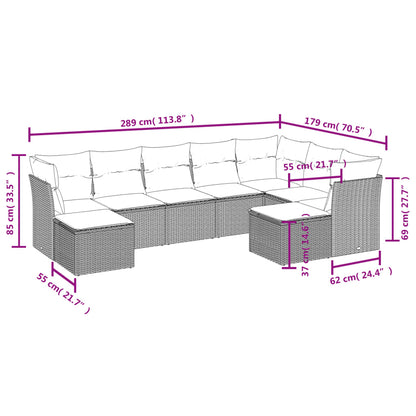 Garden Sofa Set Black, Blue