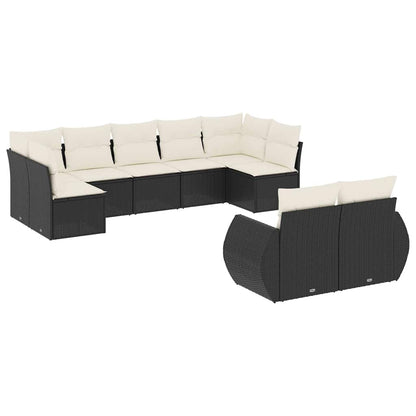 Garden Sofa Set Black and Cream White